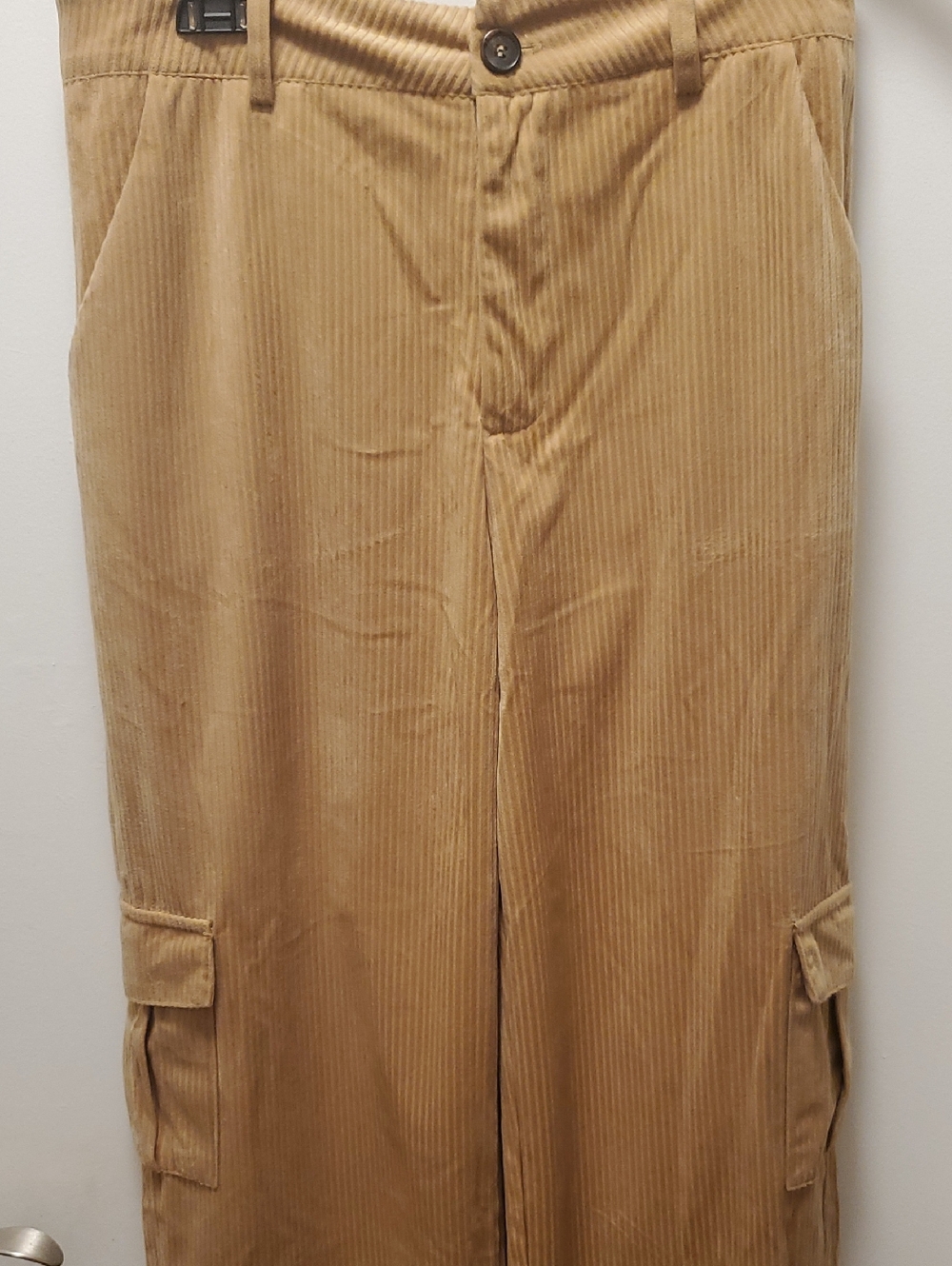 SHEIN Men's Tan Corduroy Cargo Pants